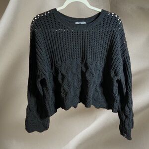 Zara Black Textured Women's Sweater